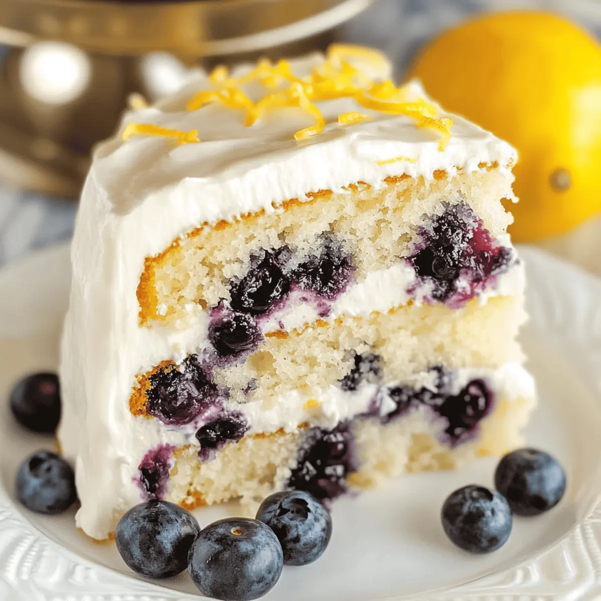 Lemon Blueberry Delight Cake