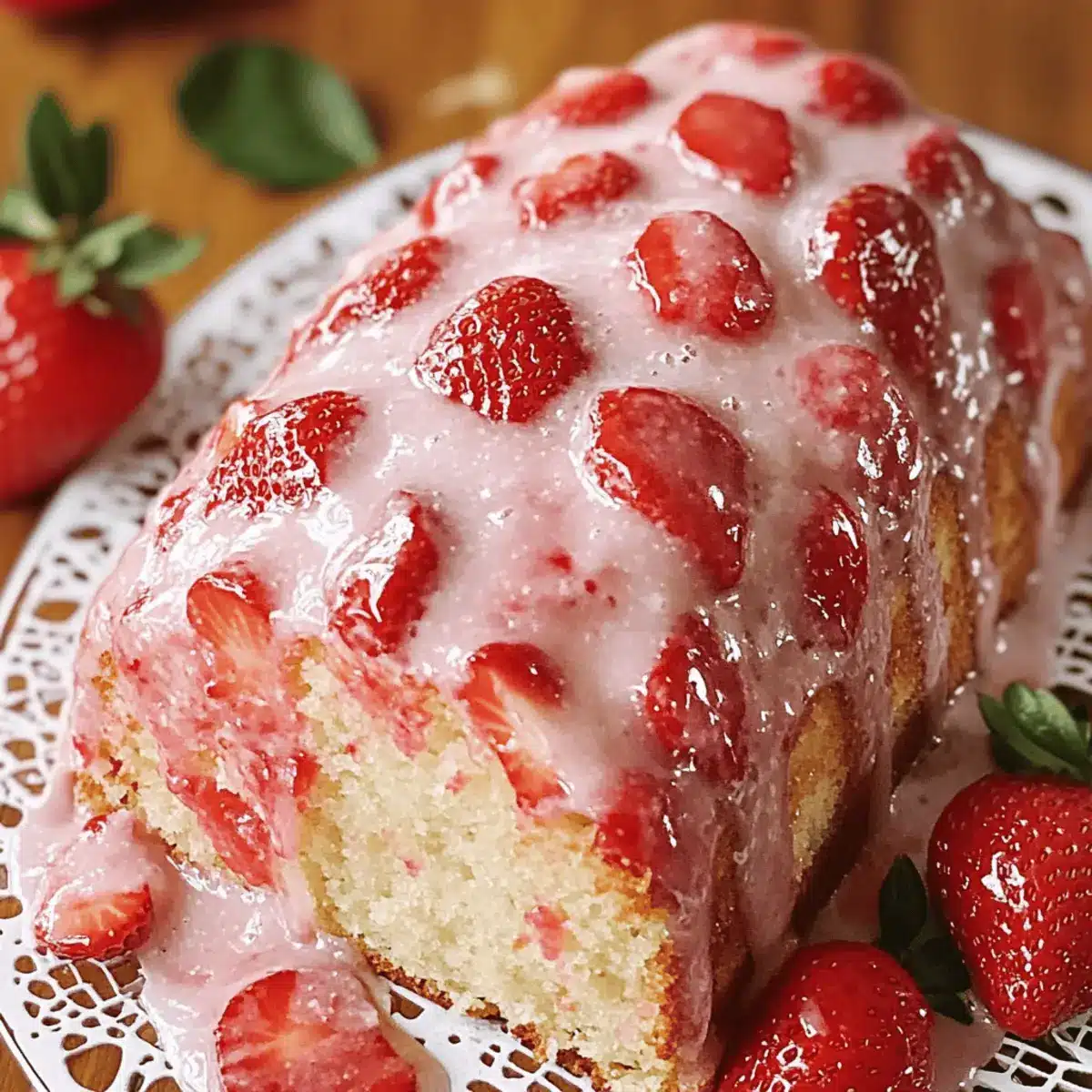 Strawberry Cake Bliss: A Moist Pound Cake Delight 4 Strawberry Cake