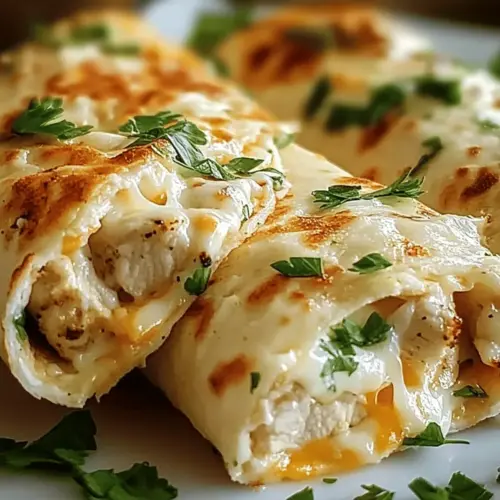 Cheesy Chicken Garlic Wraps