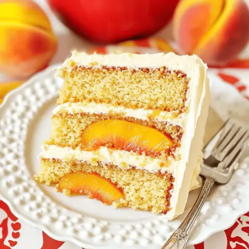 Brown Sugar Layer Cake with Peach Filling