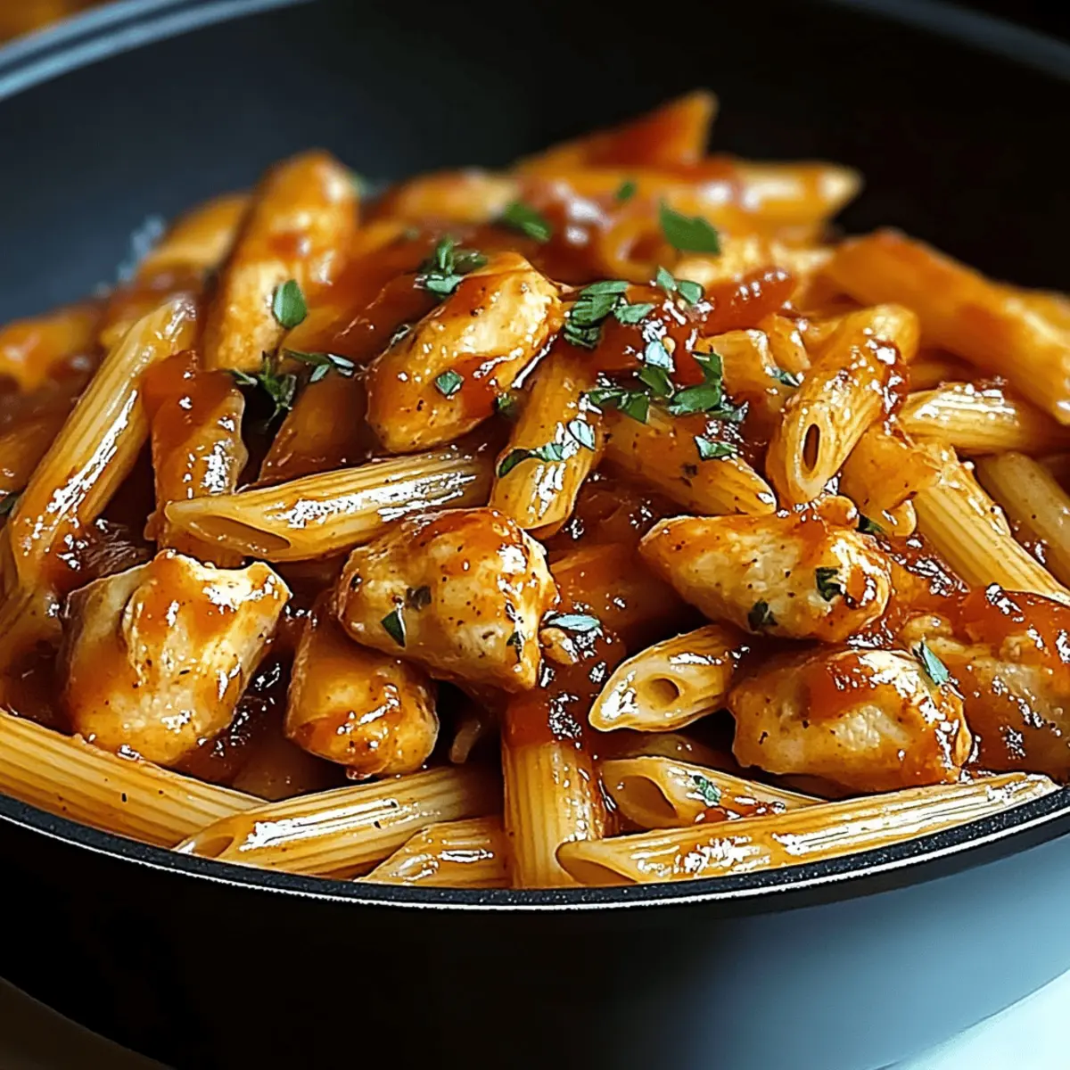 Tangy Honey BBQ Chicken Penne
