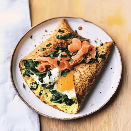 Smoked salmon & rye omelette