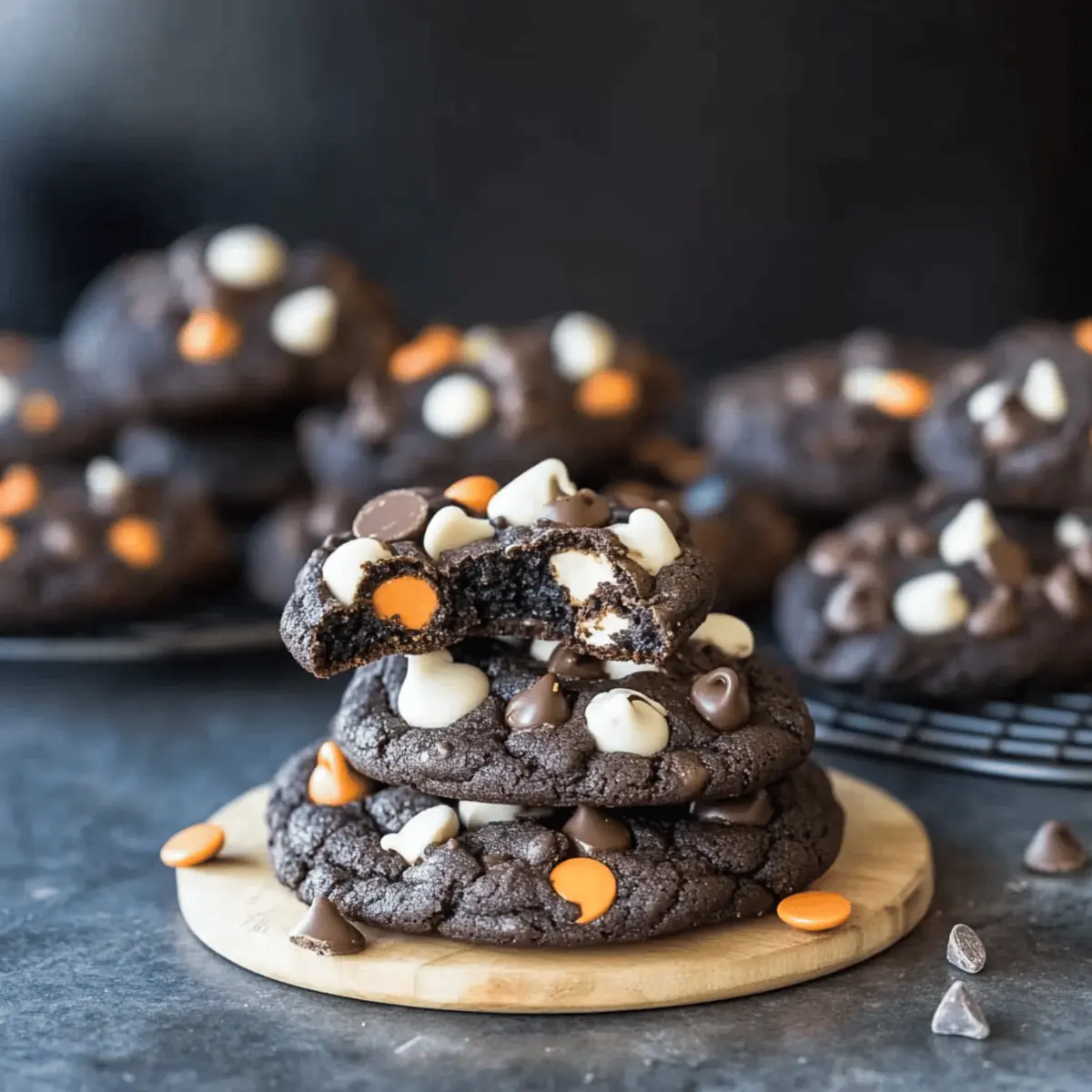 Dark Chocolate Halloween Chip Cookies hyu3ks