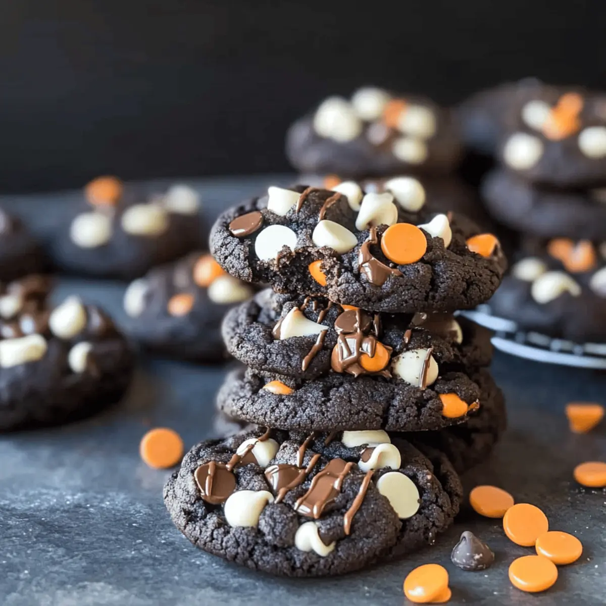 Dark Chocolate Halloween Chip Cookies magtya