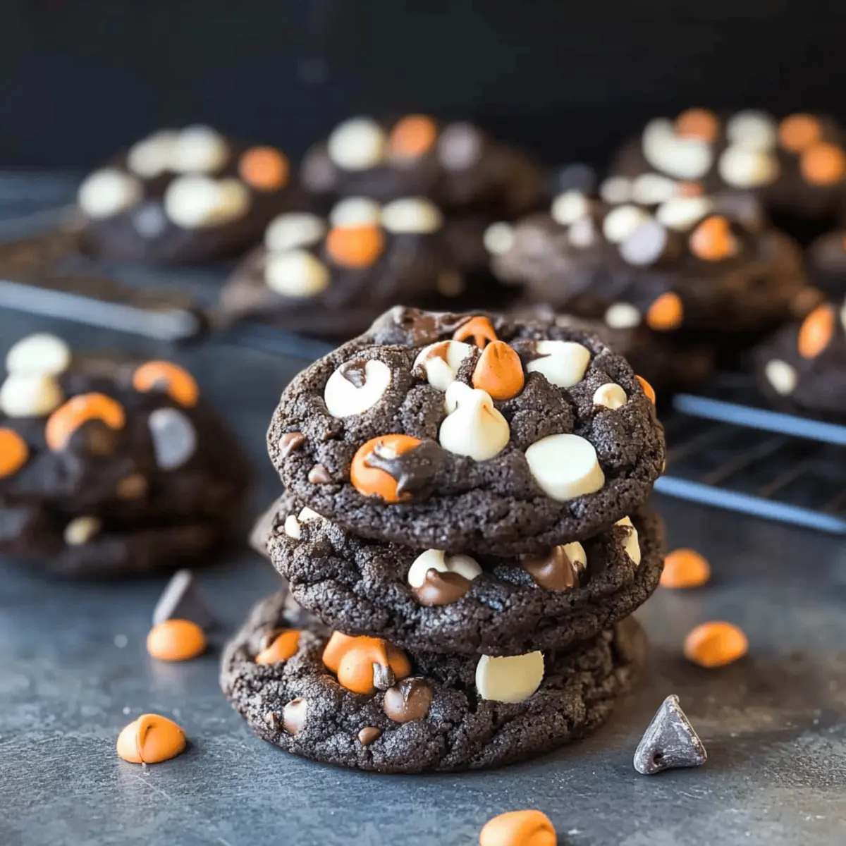 Dark Chocolate Halloween Chip Cookies nkbitn