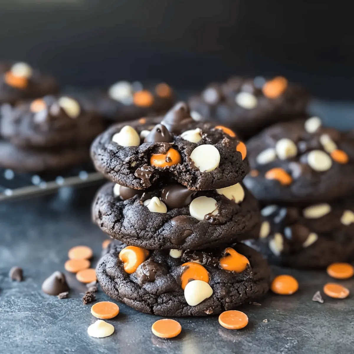Dark Chocolate Halloween Chip Cookies