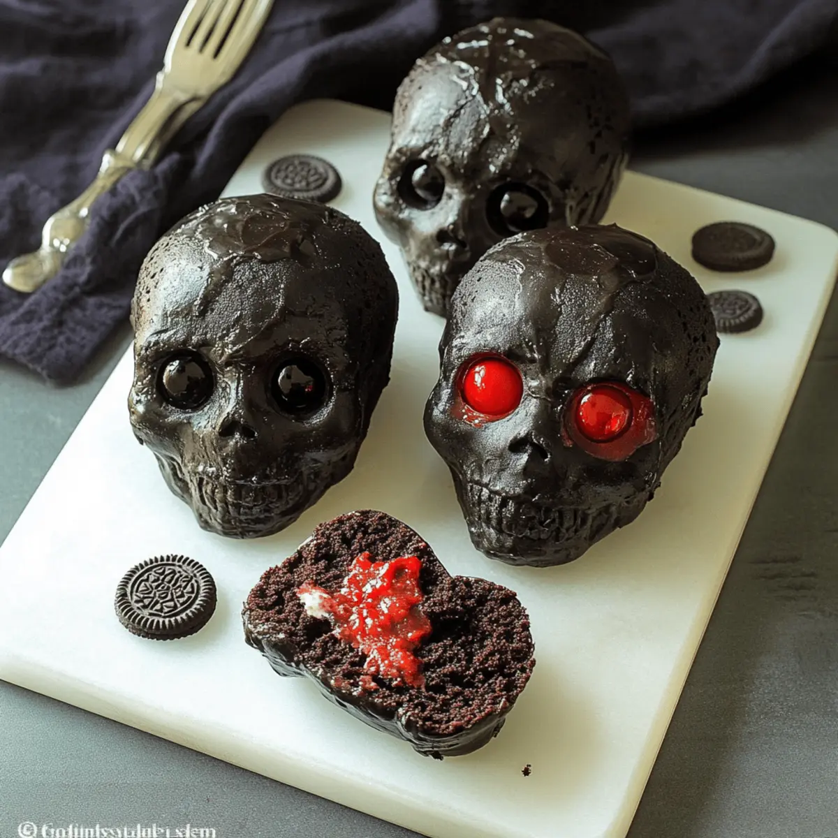 dark chocolate oreo mini skull cakes zc5lds