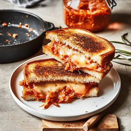 Kimchi Grilled Cheese Fusion Sandwich