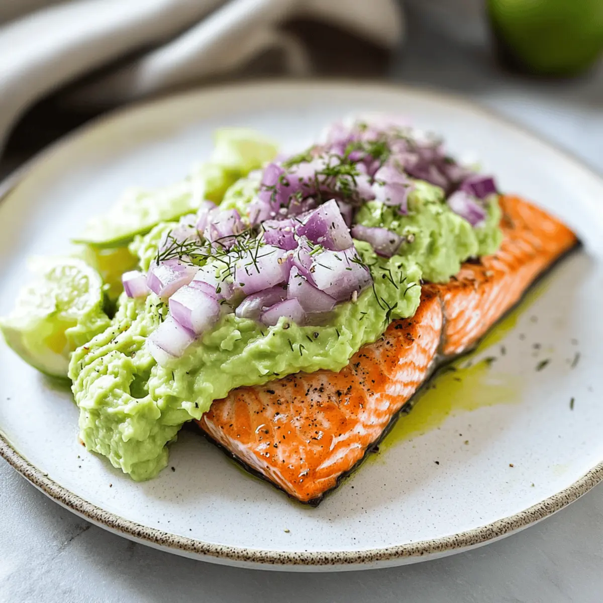 Baked Salmon with Avocado Mash tnz205