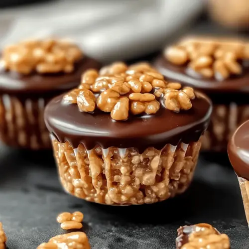 Chocolate Peanut Butter Rice Krispie Cups