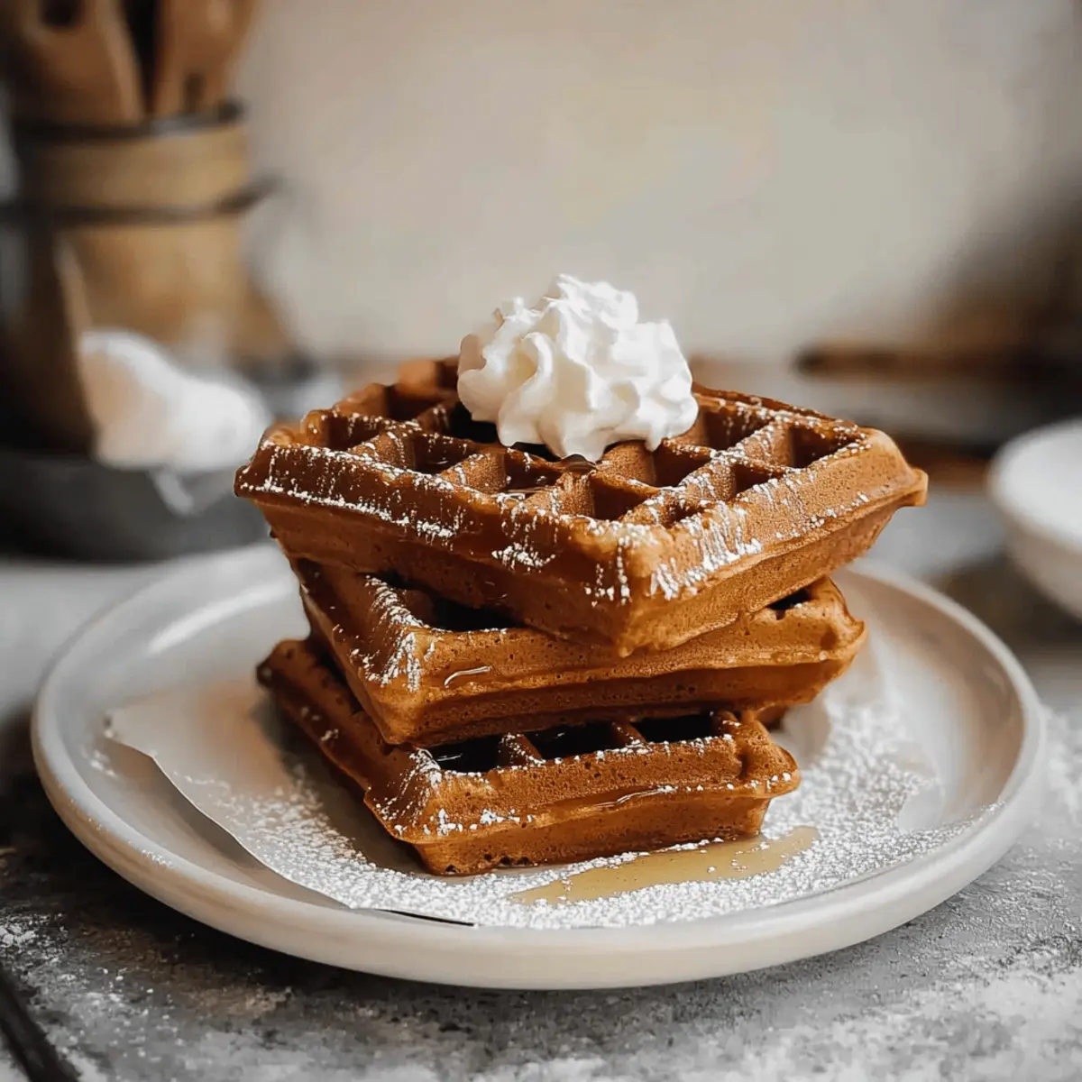 Christmas Morning Gingerbread Waffles f42meh