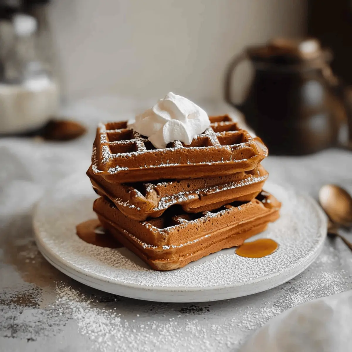Christmas Morning Gingerbread Waffles rtnoma