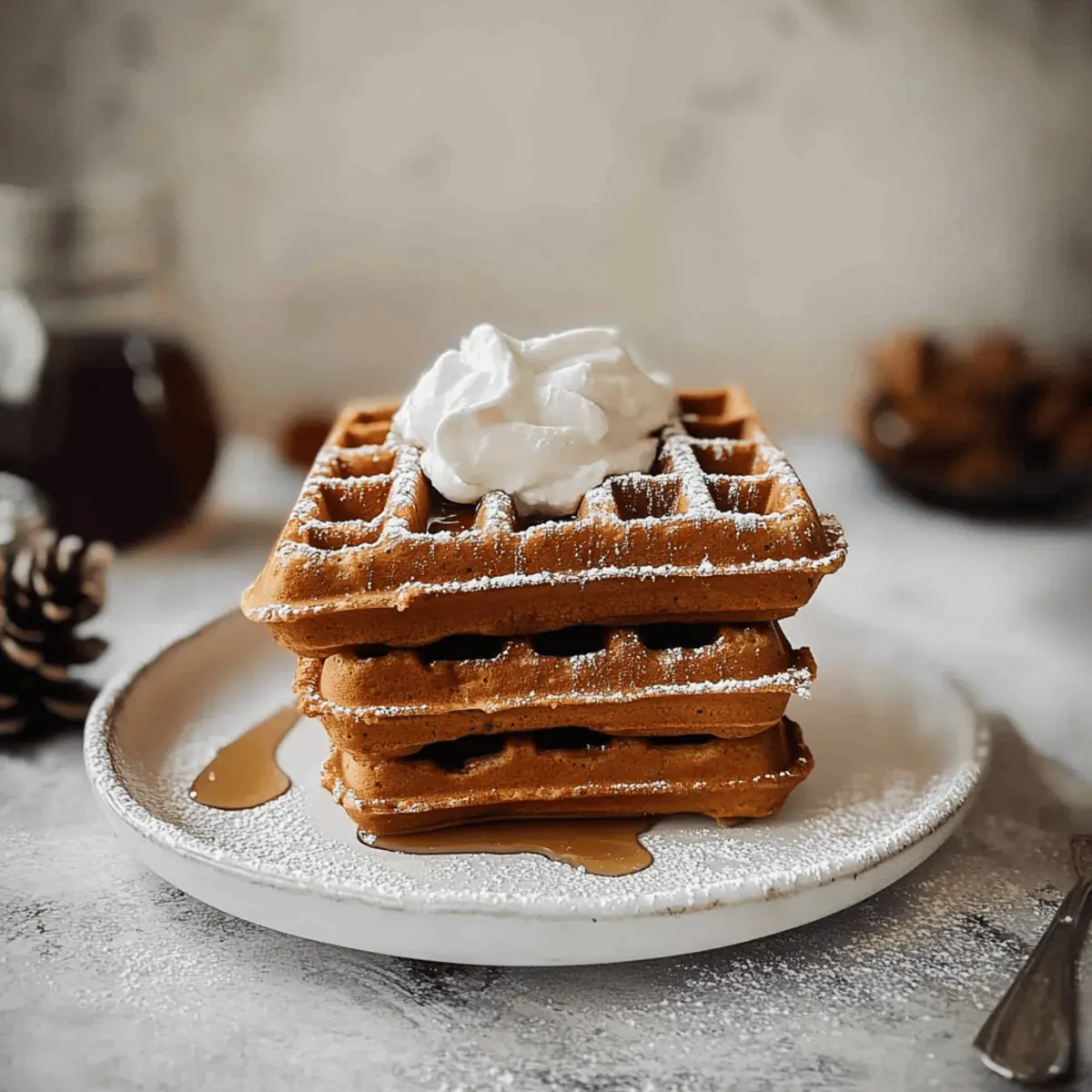 Christmas Morning Gingerbread Waffles sqb1lc