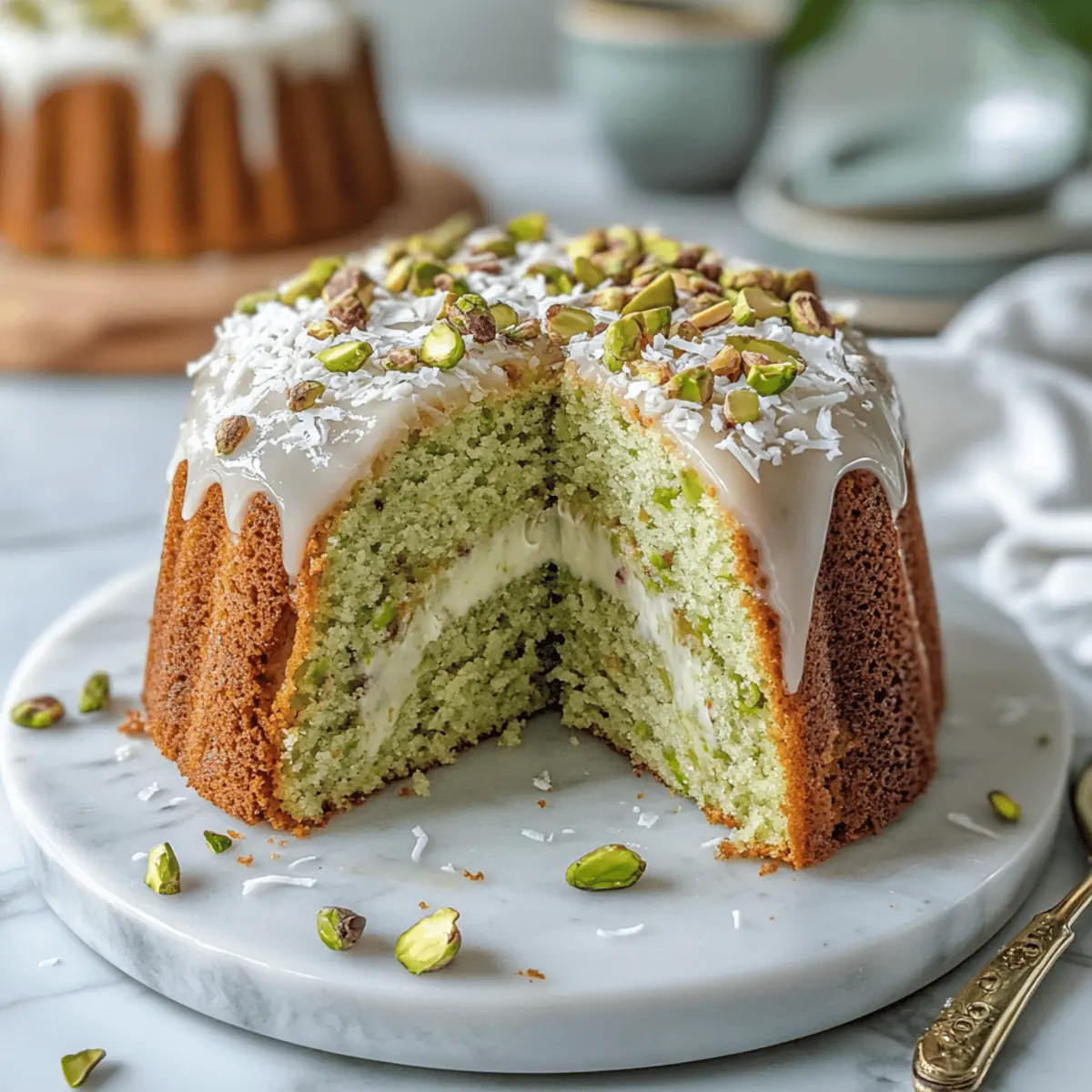 Coconut and Pistachio Pudding Cake ufsuyv