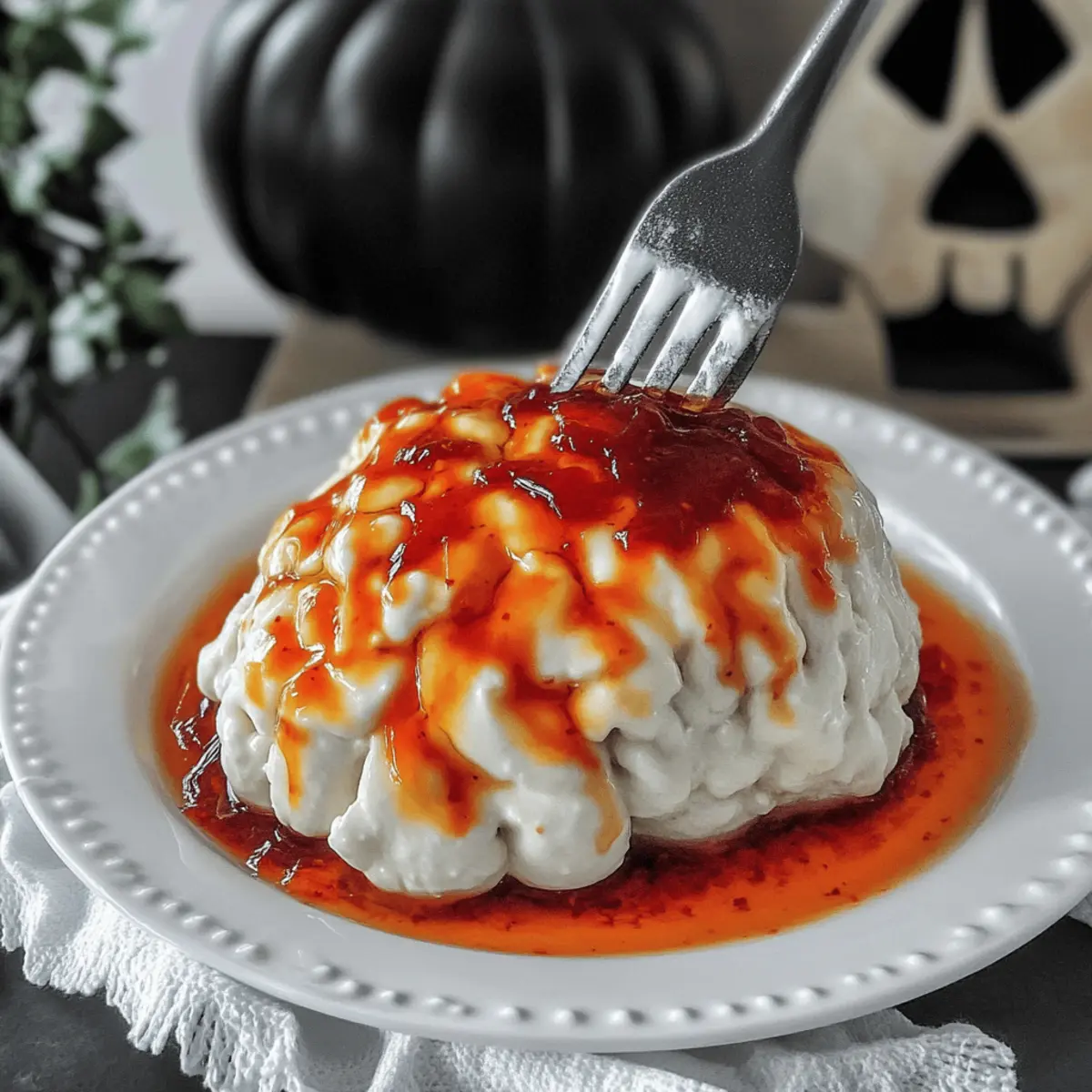Creepy Halloween Brain Dip Appetizer for Spooky Fun 4 Halloween Brain Dip Appetizer
