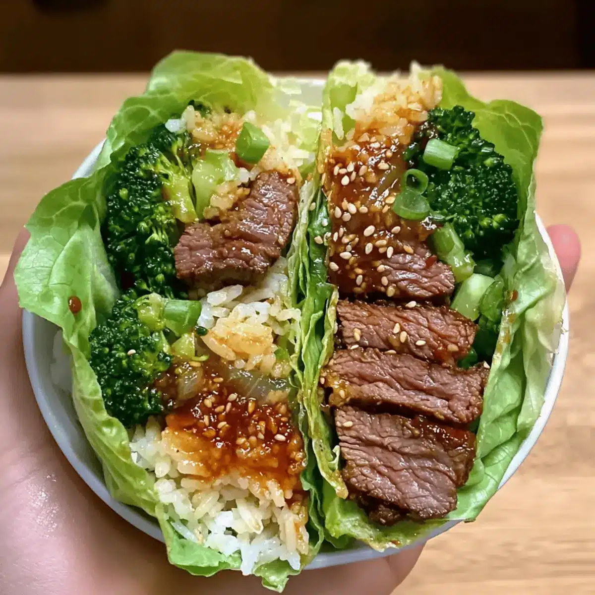 Korean BBQ Beef Lettuce Wraps vufpew