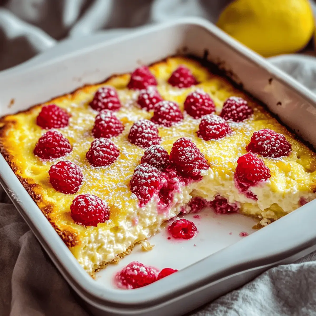 Lemon Raspberry Cottage Cheese Bake smrisf