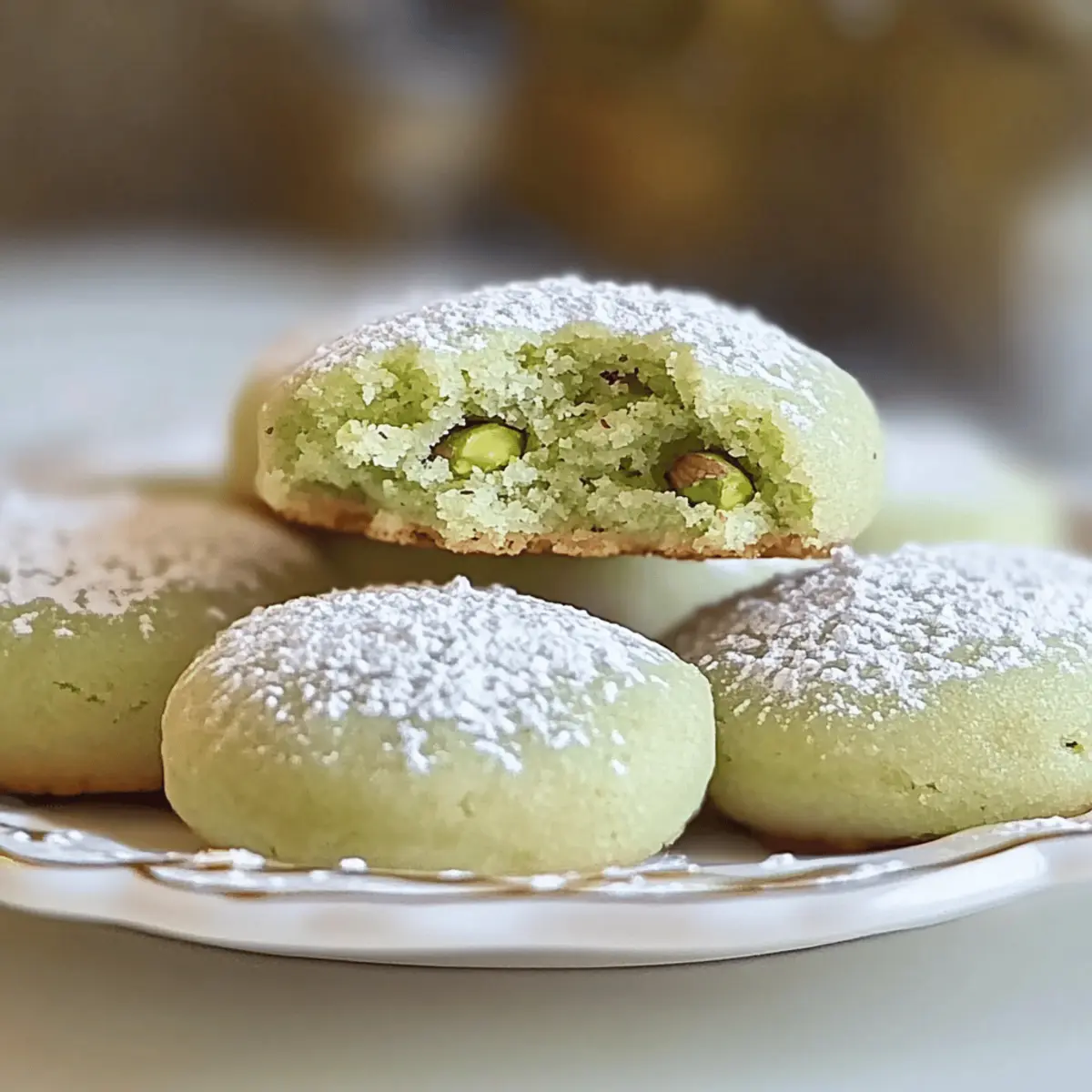 Pistachio Wedding Cookies heguit