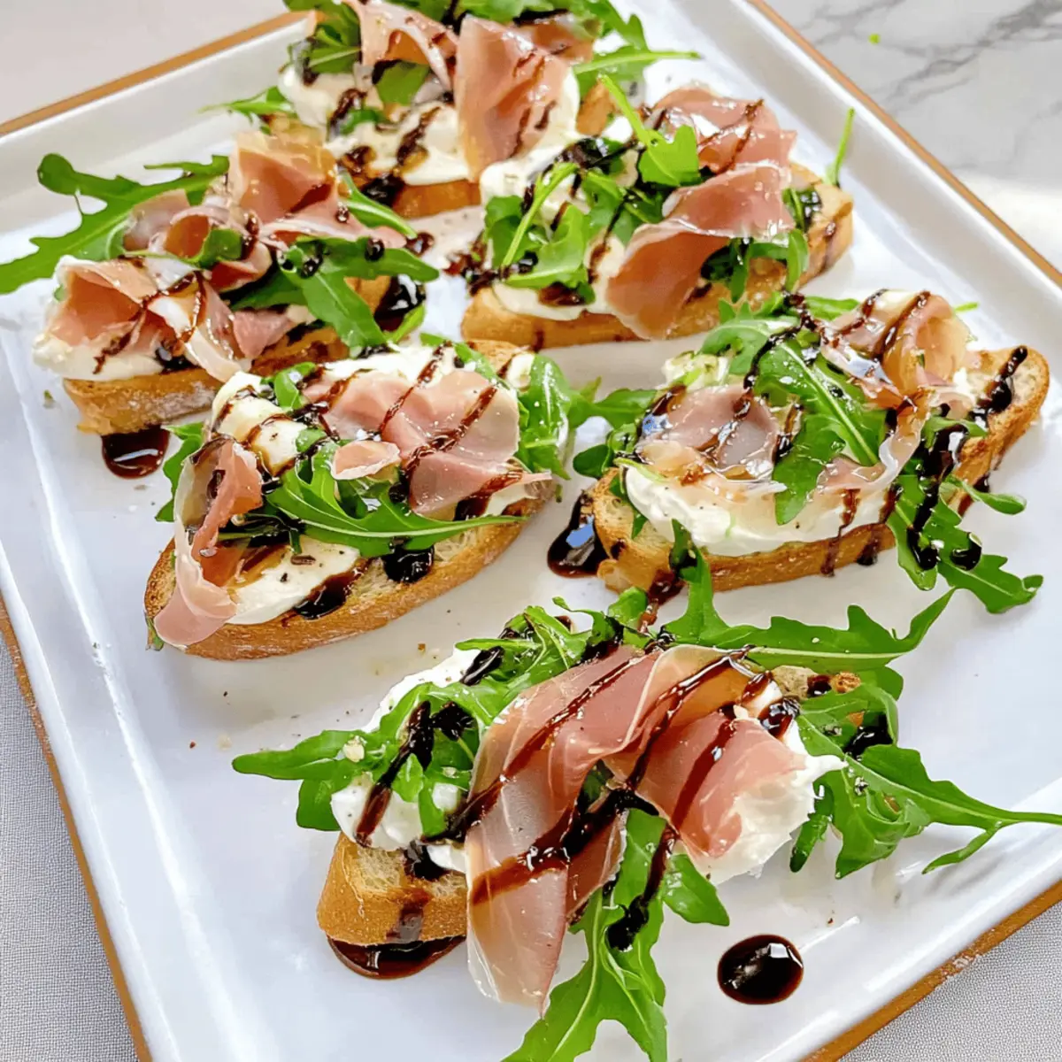Boursin Prosciutto Arugula Crostini ygwtpf