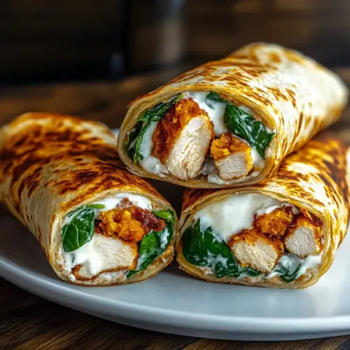Crispy Air Fryer Chicken & Mozzarella Wraps