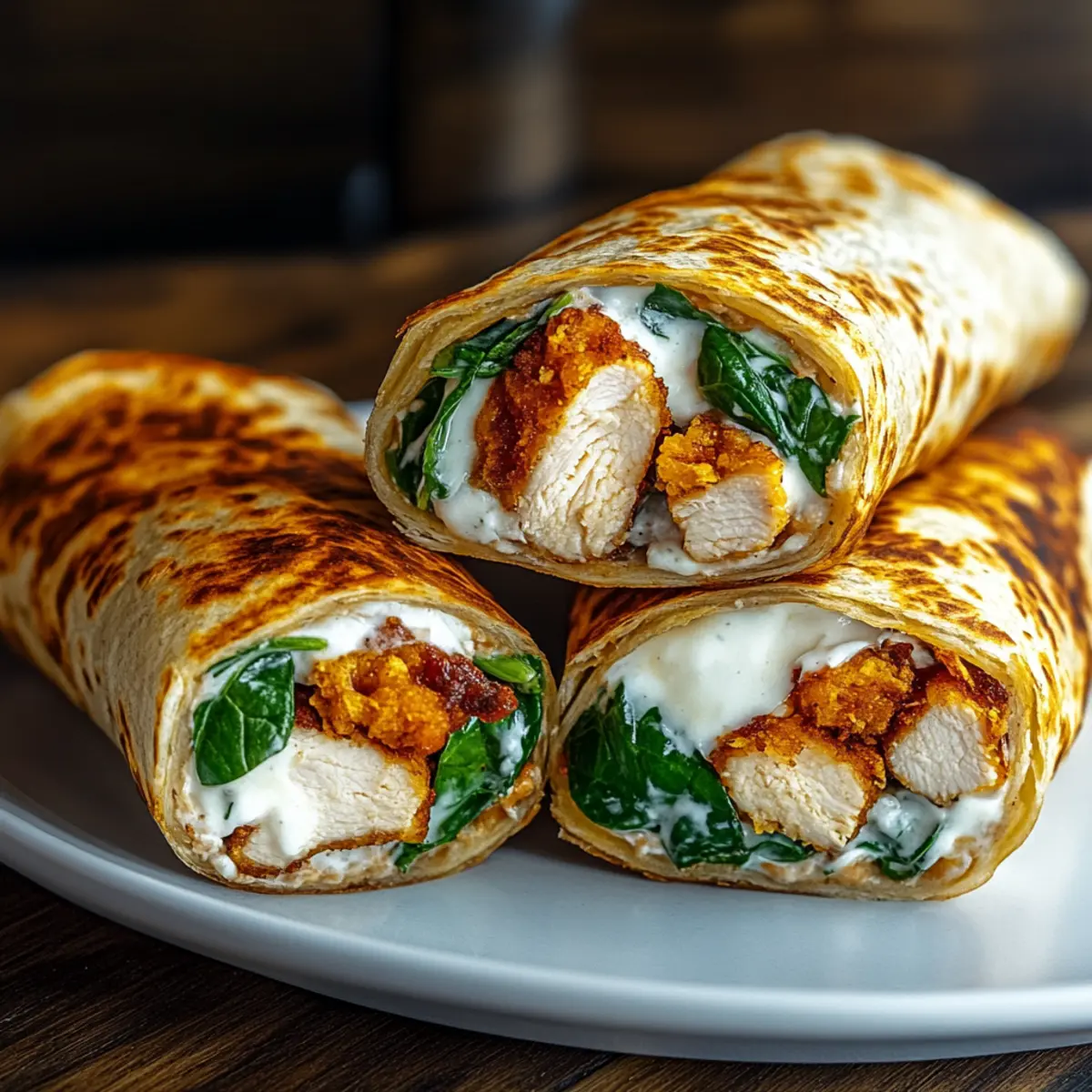 Crispy Air Fryer Chicken & Mozzarella Wraps