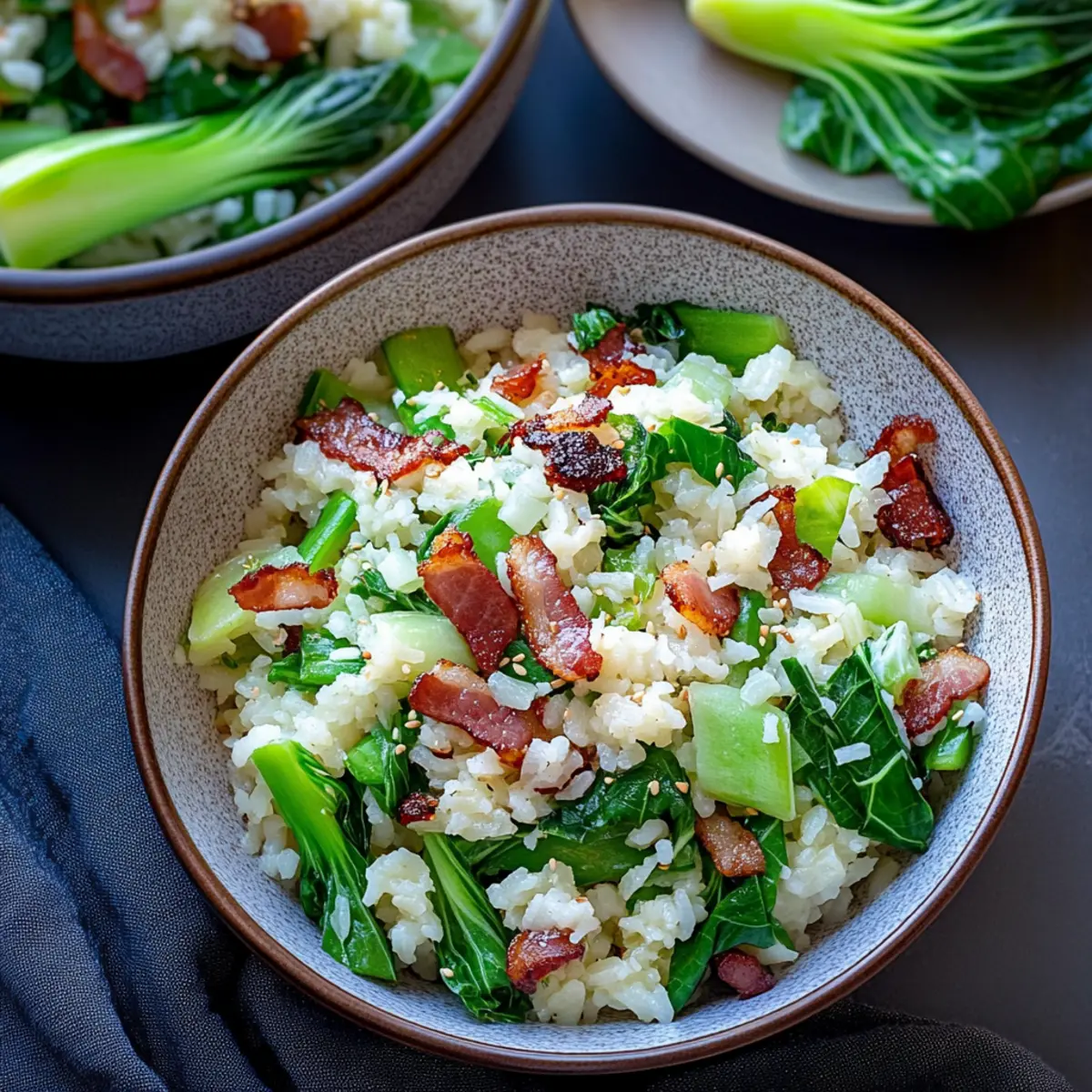 Bok Choy Fried Rice with Bacon
