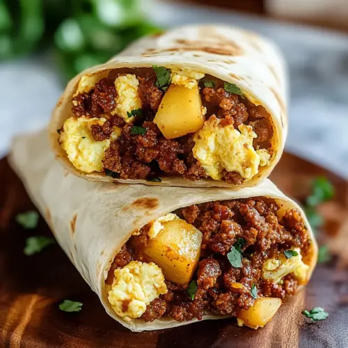 Chorizo Breakfast Burritos with Potatoes and Eggs
