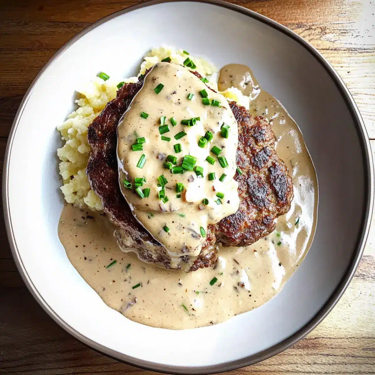 Creamy Whiskey Hamburger Steaks