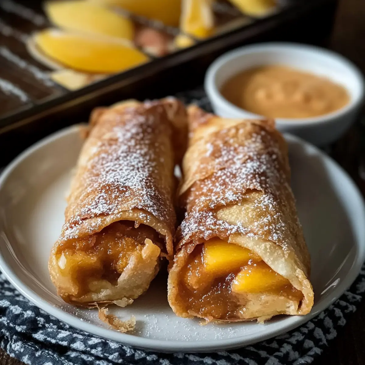 Peach Cobbler Egg Rolls