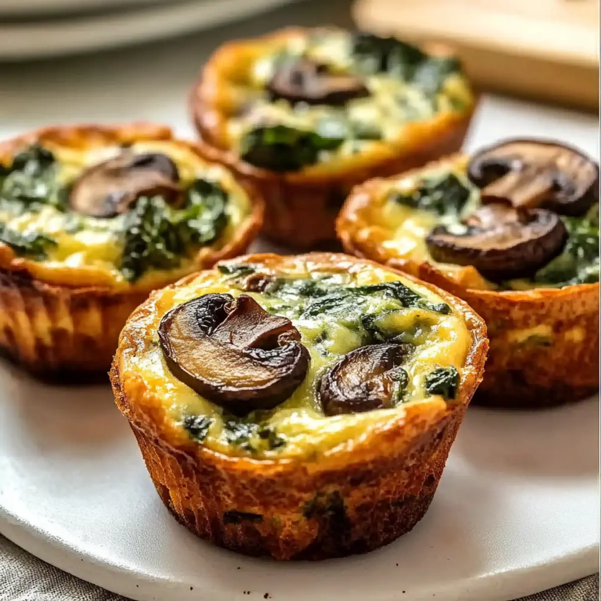 Mouthwatering Spinach and Mushroom Quiche Muffins