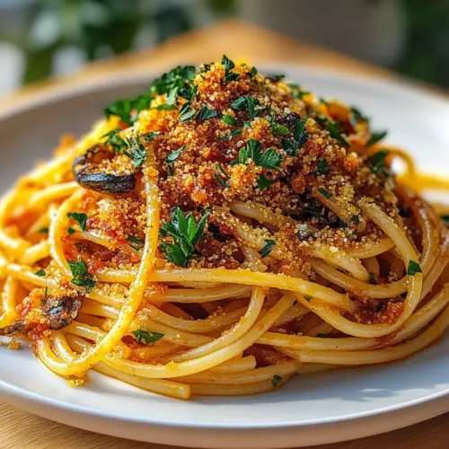 Pasta Sardine Crumble