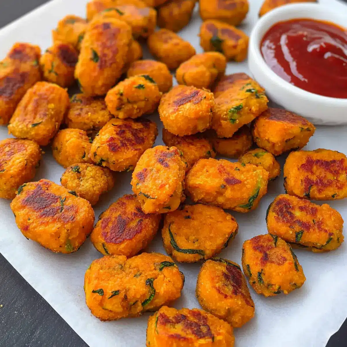 Baked Sweet Potato Zucchini Tots