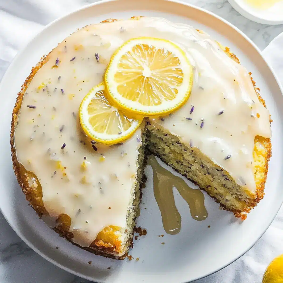 Earl Grey Lavender Cake with Honey-Lemon Glaze