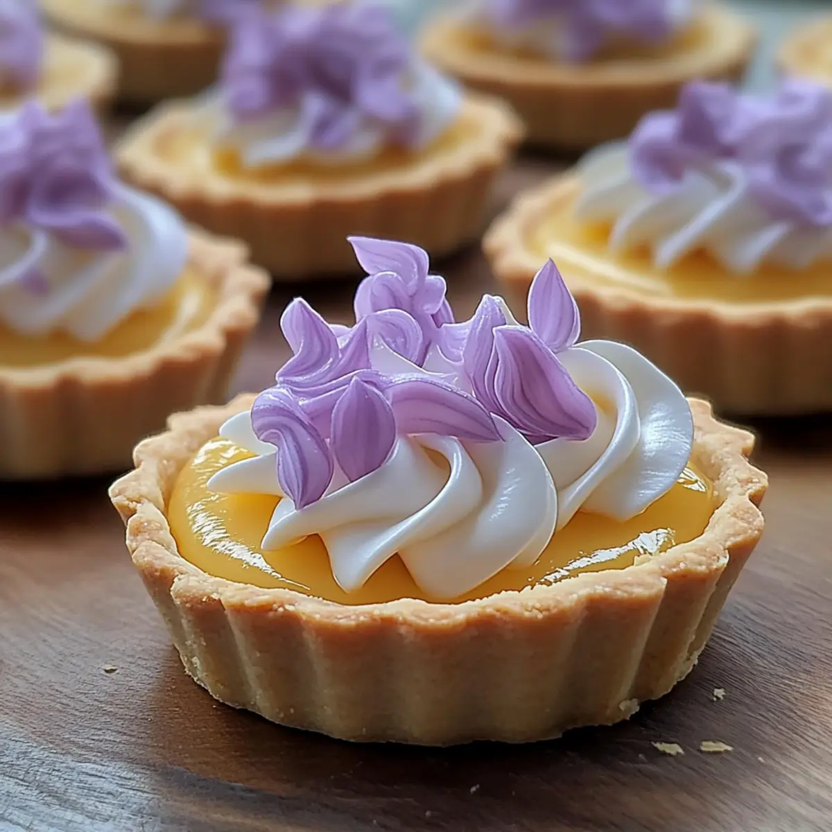 Mini Lemon Tart with Lilac Meringue for a Spring Delight 4 Mini Lemon Tart with Lilac Meringue